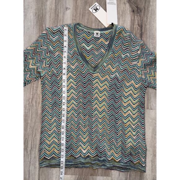 MISSONI Chevron Knit Mohair-Blend Sweater Top - size XL - Picture 11 of 12